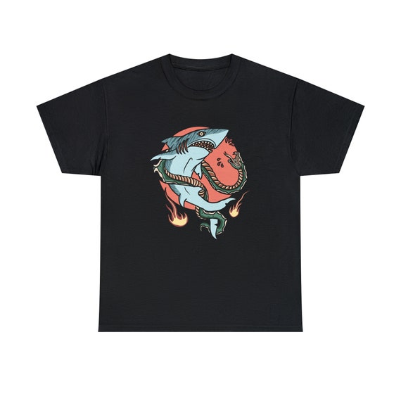 Shark vs Snake Tattoo Tee - Clash of the Predators - Unleash Your Wild Side!