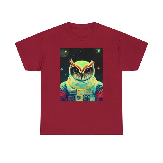 Space Owl Tee - Majestic Avian Explorer in the Cosmos - Embrace the Galactic Wisdom