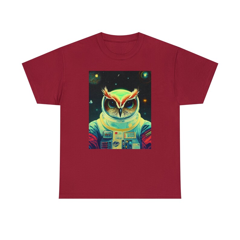 Space Owl Tee Majestic Avian Explorer in the Cosmos Embrace the Galactic Wisdom image 1