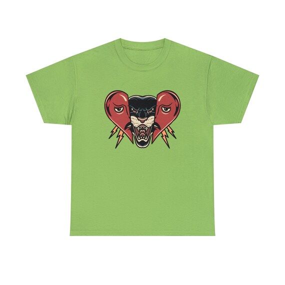 Panther Inside Heart Tattoo Tee - Embrace the Strength Within - Wear Your Passion