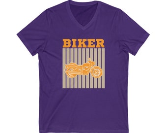 Biker V-Neck Tee - Embrace the Freedom of the Open Road!