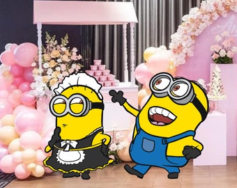 Minions Cutout, Backdrop Big Decor, Minions Theme Party Decoration Baby shower Or Birthday Party Stand Up Prop, Digital Download