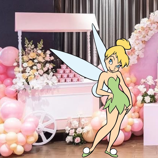Tinker Bell Cutout Decor, Tinker Bell Big Decor, Peter Pan Party Decoration Theme Baby shower Birthday Party Stand Up Prop, Digital Download