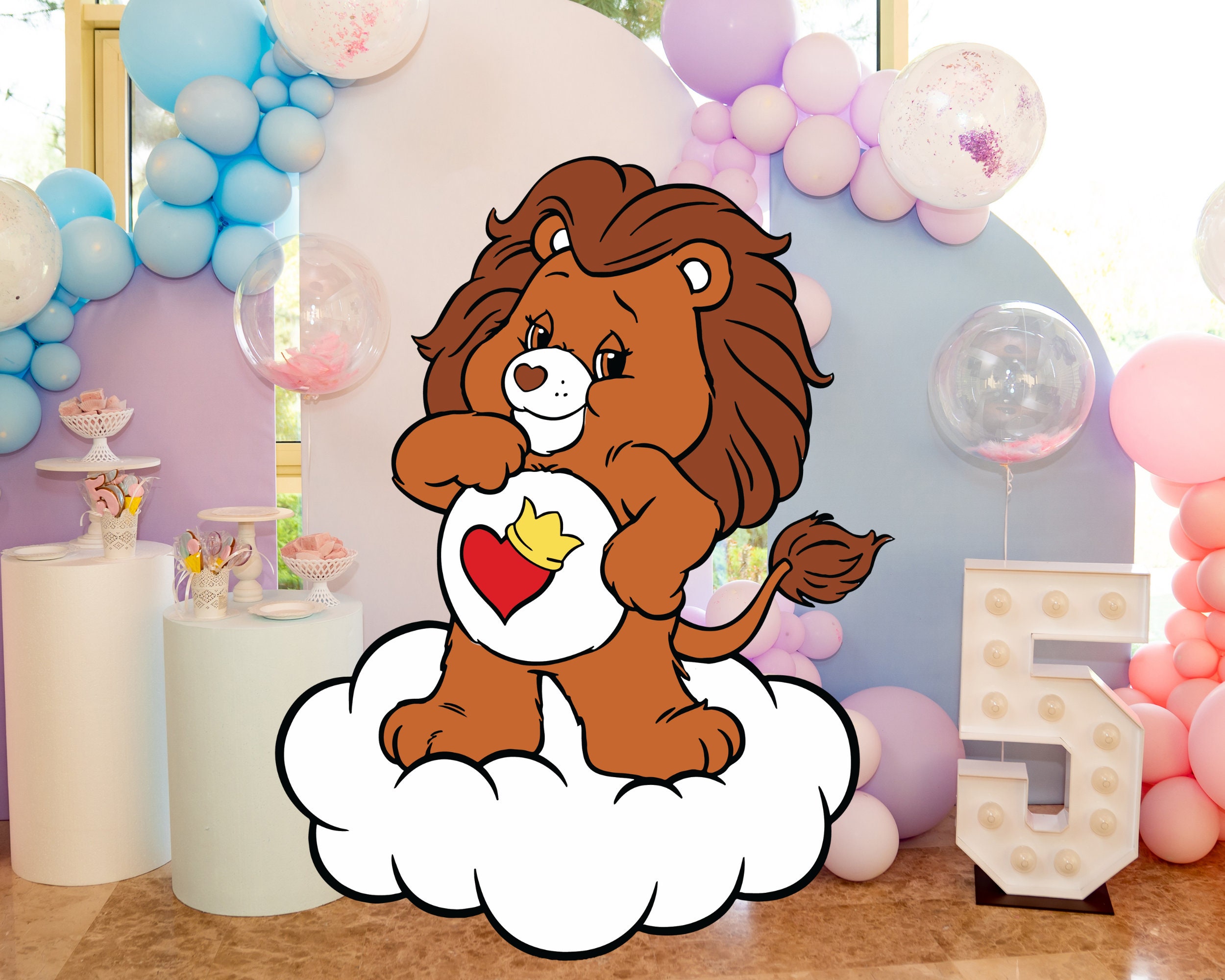 Care Bear Birthday or Baby Shower Theme Centerpiece Classic Colors  Decoration SET OF 7