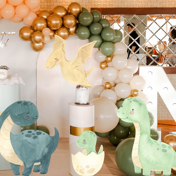 Découpe de dinosaure, décoration de découpe dinosaure mignon, dinosaure fête décoration thème baby shower ou fête d'anniversaire stand up accessoire, téléchargement numérique