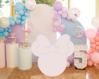 Mouse Head With Bow Cutout, Backdrop Big Decor, Mouse Theme Party Decoration Baby shower Or Birthday Party Stand Up Prop, Digital Download