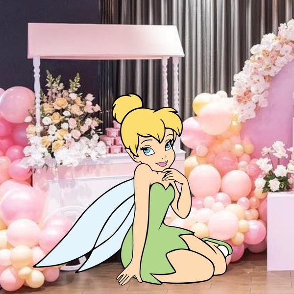 Tinker Bell Cutout Decor, Tinker Bell Big Decor, Peter Pan Party Decoration Theme Baby shower Birthday Party Stand Up Prop, Digital Download