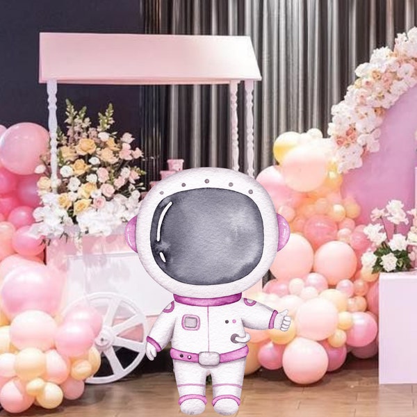 Girl Astronaut Cutout, Outer Space Cutout Decor, Space Party Decoration Theme Baby shower Or Birthday Party Stand Up Prop, Digital Download
