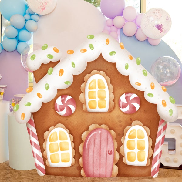 Candyland Candy Decor Theme Party CutOut Biscuit House Cutout Decor Candyland Decoration Theme Birthday Party Stand Up Prop Digital Download