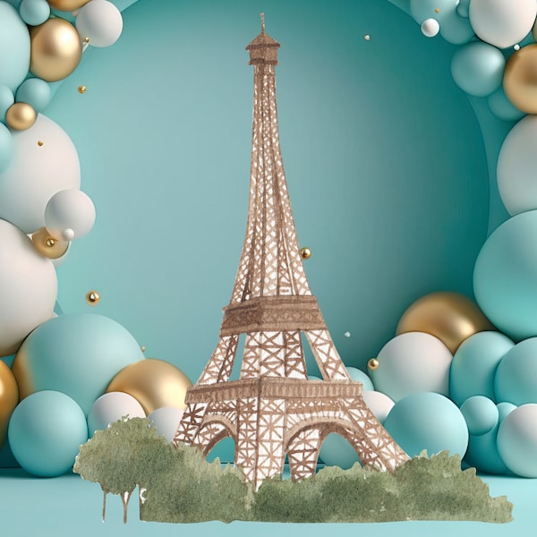 Eiffel Tower Cutout, Paris Lover Big Decor, Wall Decal, Party Decoration Theme Birthday Party Stand Up Prop, Digital Download