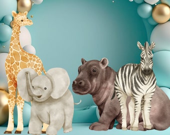 Jungle Dieren Bundel Knipsel, Jungle Knipsel Decor, Safari Party Decoratie Thema Babyshower, Verjaardagsfeestje, Stand Up Prop, Digitaal