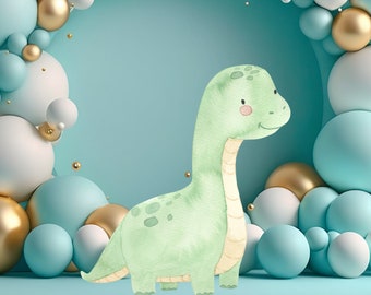 Découpe de dinosaure, décoration de découpe dinosaure mignon, dinosaure fête décoration thème baby shower ou fête d'anniversaire stand up accessoire, téléchargement numérique
