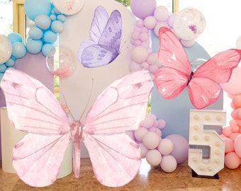 Butterfly Cutout, 3 Butterflies Birthday Decor, Party Decoration Theme Baby shower Or Birthday Party Stand Up Prop, Digital Download