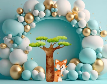 Forest Animal Fox Knipsel, Achtergrond Decor, Woodland Animal Fox Party Decoratie Baby shower of Verjaardagsfeestje Stand Up Prop, Digitale Download