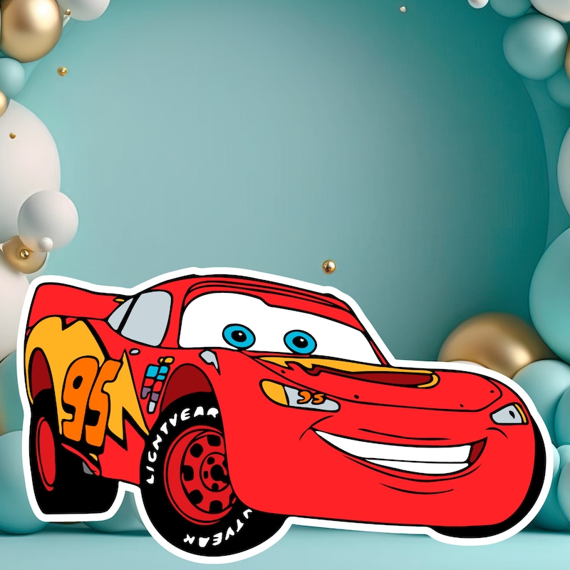 Star Cutouts SC380 Lightning McQueen Kartonnen Uitsnede – Levensgroot – Officiële Disney Cars Pixar – Perfect Voor Themapartijen & Feesten