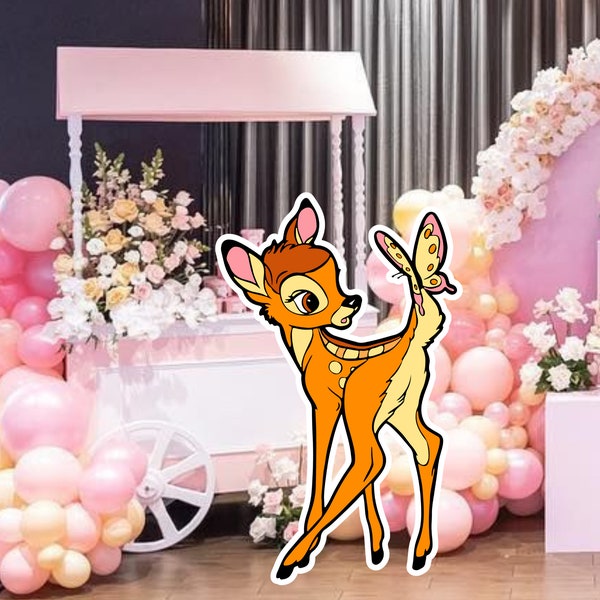 Cute deer CutOut Birthday Decoration, Big Decor, Bambi Decoration Theme Baby Shower Or Birthday Party, Stand Up Prop, Digital Download