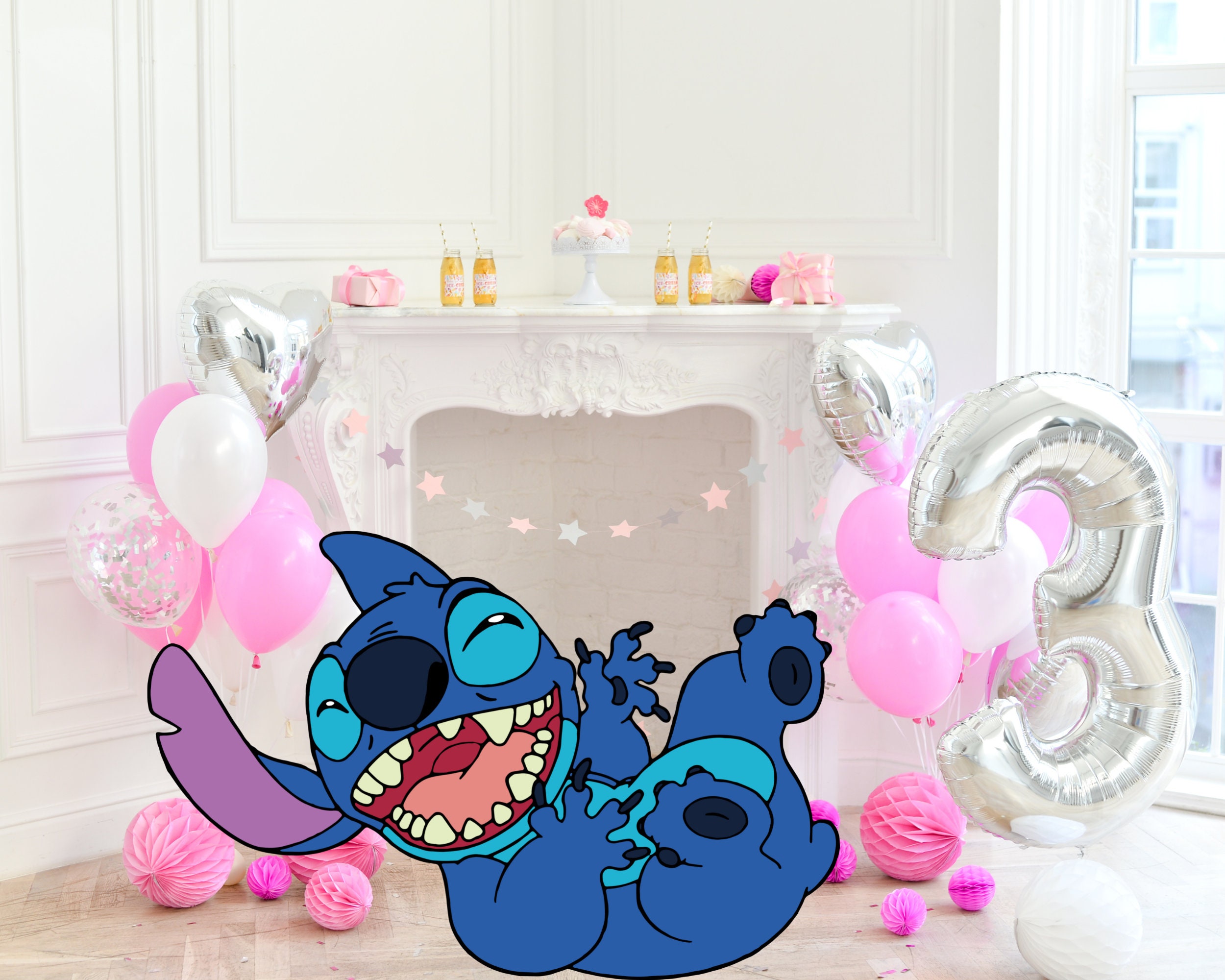STAR CUTOUTS SC1675 Stitch Sitting Super Cute Disney Lifesize Cardboard  Cutout Party Decoration