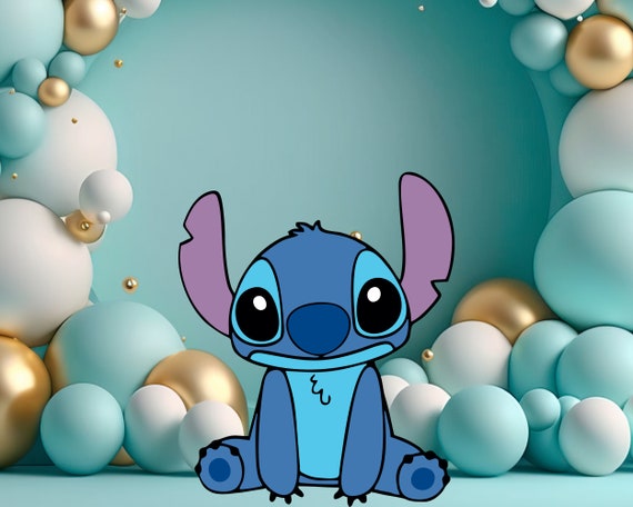 Telón de fondo de cumpleaños para niños de Lilo y Stitch, fondo de