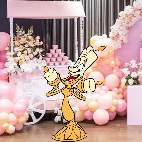 Lumière CutOut, Belle And The Beast Decor, Belle Party Decoration Theme, Birthday Party, Stand Up Prop, Digital Download