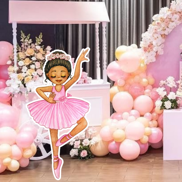 Ballerina Cutout, Backdrop Big Decor, Ballerina Theme Party Decoration Baby shower Or Birthday Party Stand Up Prop, Digital Download