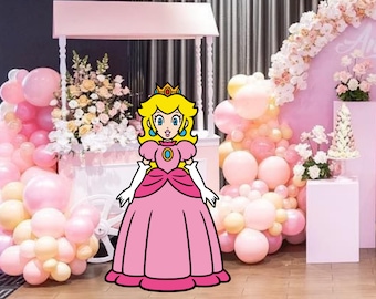 Princess Peach Decor Backdrops, Mario Princess Peach Centerpiece Cutout Decor  Printable, Kart Baby Shower Birthday Party, Digital Download
