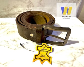 Cinturón de piel flor hecho a mano: hebilla clásica ajustable