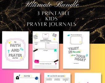 Kids Prayer Journal Printable Bundle: Faith Devotional (PDF)