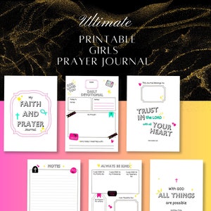 Kids Prayer Journal Printable Pdf Faith Journal for Girls Kids Devotional Journal