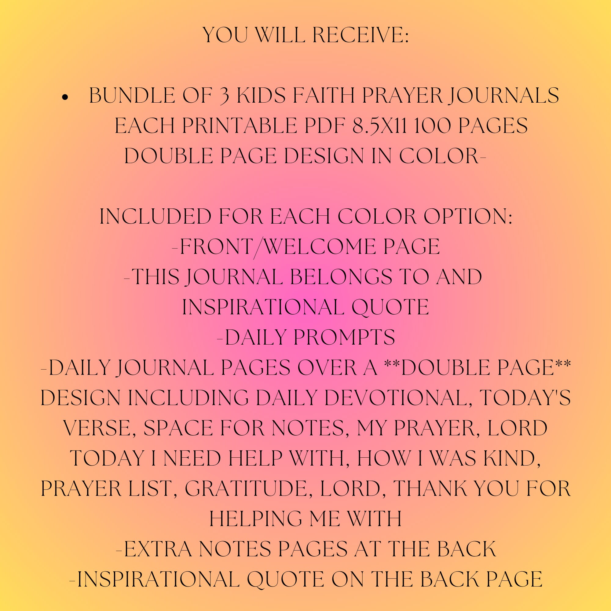 Kids Prayer Journal Printable Bundle: Faith Devotional (PDF) - Etsy