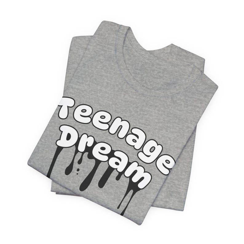 Teenage dream-shirt, T-shirt met esthetische graphic, trendy Y2K-shirt, T-shirt met druipende letters, cool tiener-T-shirt, edgy T-shirt, shirt geïnspireerd op popmuziek afbeelding 5