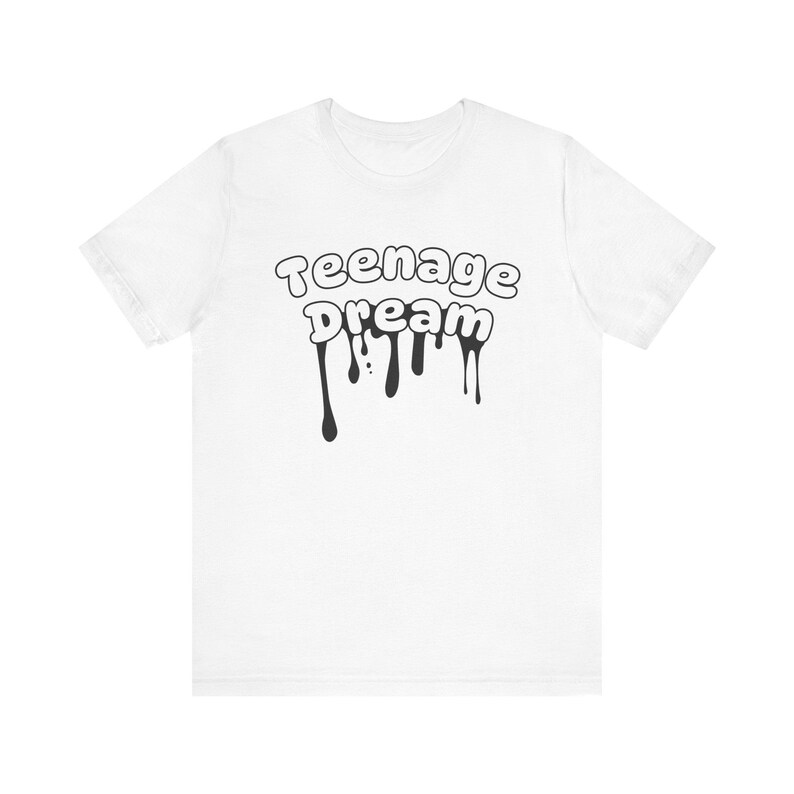 Teenage dream-shirt, T-shirt met esthetische graphic, trendy Y2K-shirt, T-shirt met druipende letters, cool tiener-T-shirt, edgy T-shirt, shirt geïnspireerd op popmuziek afbeelding 3