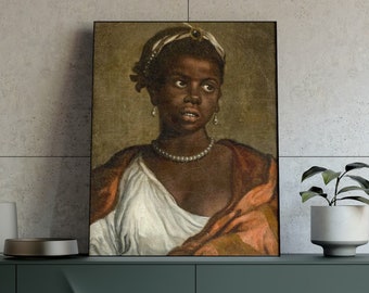 Antique Portrait Of Black Woman, Wall Art / Black Art / Black Woman Art - Home Decor / Govaert Flinck