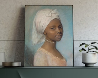 Renaissance Black Girl Wall Art, Antique Oil Painting, Black Art Print, European Art, Renaissance Art, Caribbean Art / Jean-Etienne Liotard