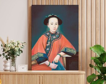 Antique Portrait Of Lady Hoja, Oil Painting, Asian Art Print, Fine Art, Renaissance Art, Chinese Art / Lady Hoja, Giuseppe Castiglione