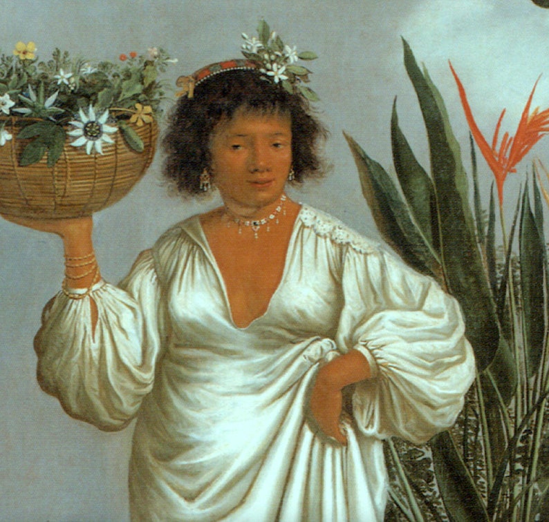 Antique Portrait Of A Brazilian Woman, Antique Oil Painting, Brazilian Art, European Fine Art, Renaissance Art/ Mameluca, Albert Eckhout image 3