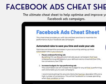Facebook Ads Cheat Sheet: Campaign Tips & Optimization (PDF)