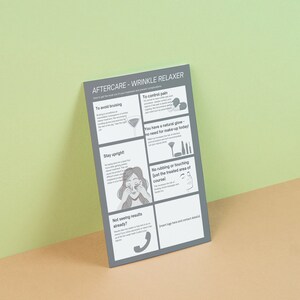 Fully Customizable Aftercare Sheets for Cosmetic Injectables (Wrinkle Relaxer and Dermal FIller) - Canva