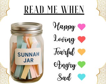 Quran Jar, Printable sunnahs, DIY Islamic Verses, Islamic Gifts, Ramadan Present, Reminder for Muslims, Inshallah Jar in English 50 sunnahs