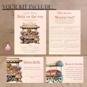Juegos para baby shower, juegos modernos y editables para baby shower, paquete de juegos para baby shower de género neutro
