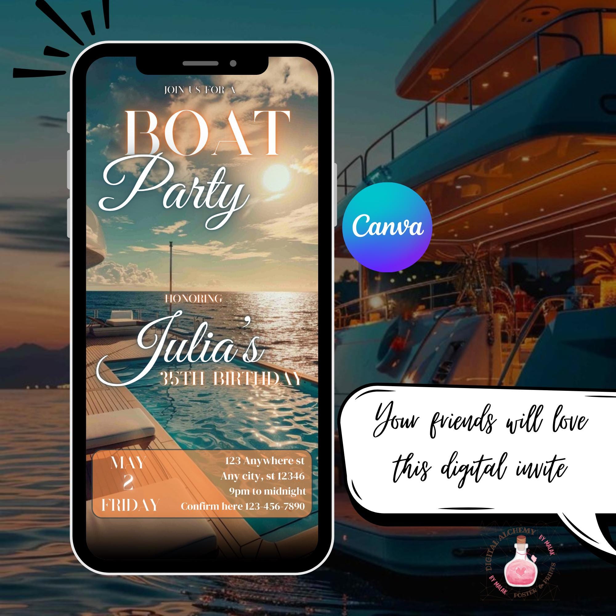 boat-party-invitation-animated-yacht-party-evite-gold-digital-yacht