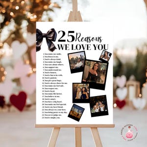 25 Reasons We Love You Poster With Pictures Template, Printable 25th Birthday Gift for Him or Her Editable, Personalized 25th Birthday gift
