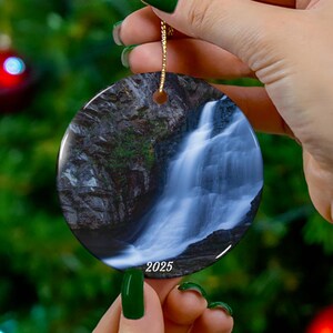Personalized Waterfall Ornament Waterfall Lover Gift Nature Inspired Outdoorsy Dorm Decor Mountain Inspired Waterfall Stocking Stuffer