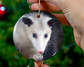 Personalized Opossum Ornament Possum Lover Gift Wildlife Holiday Decor Gift for Animal Lover Unique Stocking Stuffer Collectible Gift