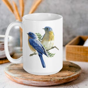 Bird Mug Bluebird Coffe Cup Bluebird Gift Spring Inspired Tea Mug Nature Inspired Ceramic Mug