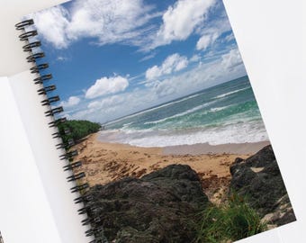 Tropical Beach Coastline Spiral Notebook Nature Ruled Journal Landscape Sketchbook