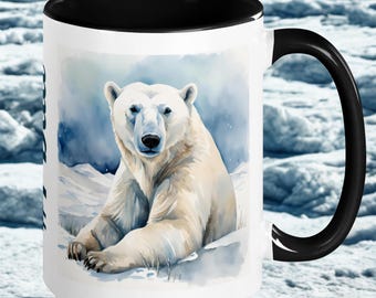 Bear Mug Polar Bear Lover Coffee Cup Wildlife Enthusiast Gift Endangered Animal Mug Unique Father's Day Gift Personalized Polar Bear Mug
