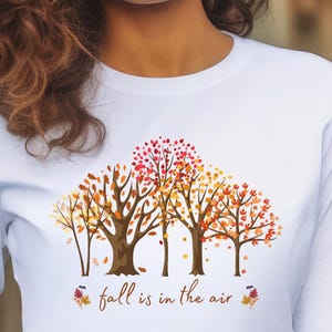 Fall Foliage T-shirt met lange mouwen Fall is in the Air ontwerp herfstbos shirt herfstbladeren T-shirt natuur geïnspireerde top outdoor avonturenkleding