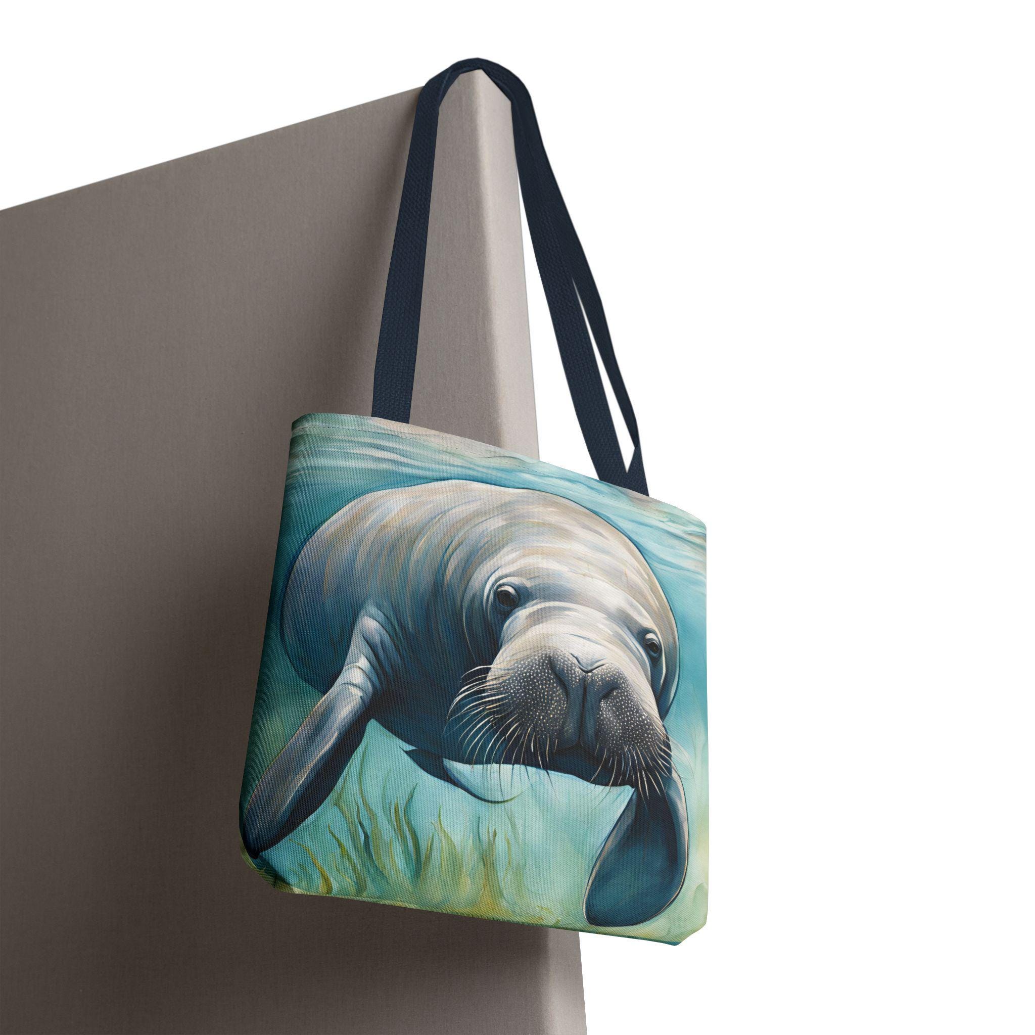 Watercolor Manatee Tote Bag Coastal Beach Shopping Tote - Etsy Israel