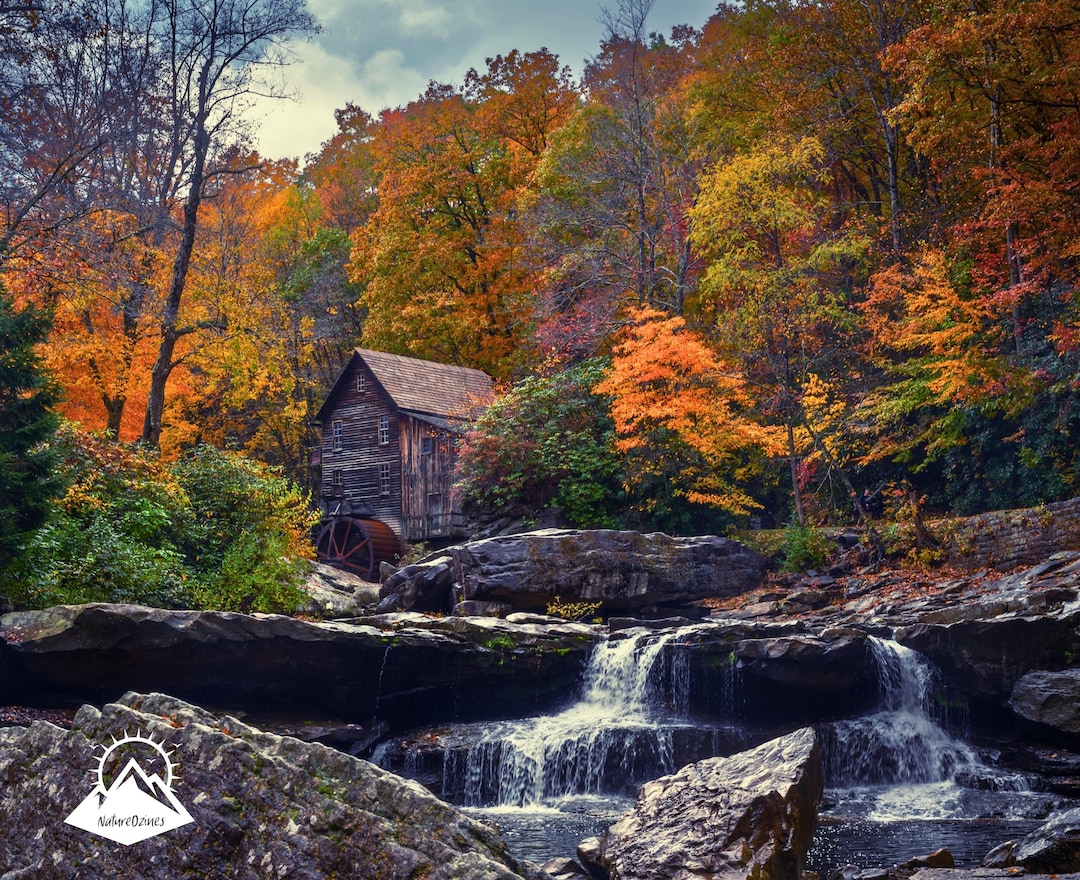 Waterfall Falling Procedure Waterfall Photograph Fall Foliage Waterfall Print Nature Inspired ...