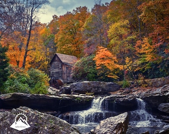 Wasserfall Fotografie Herbst Laub Wasserfall Druck Natur Inspiriert Wohnzimmer Dekor Outdoorsy Wohnheim Dekor Herbst Büro Kunst Digitale Tapete